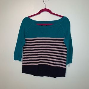 Teal and Black 3/4 Sleeve American Eagle Sweater